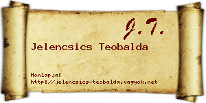 Jelencsics Teobalda névjegykártya